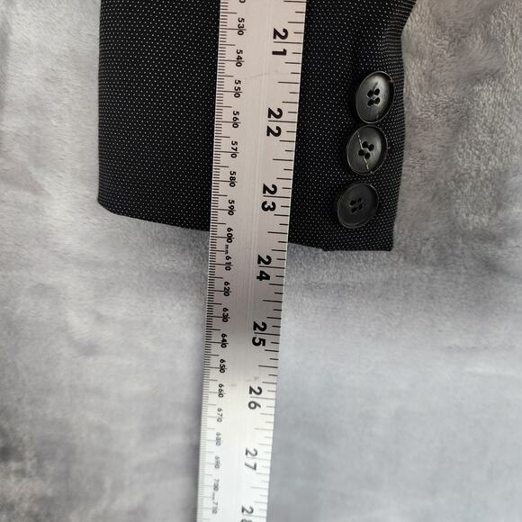 Lafayette 148 New York Blazer Jacket Womens Size 6 Wool Blend Black Micro Dot - Picture 12 of 13